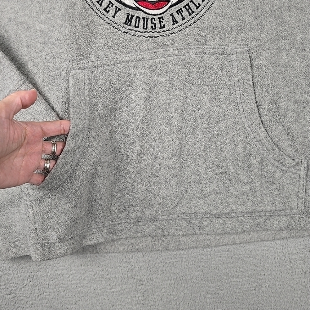 Disney Official Vintage Retro Mickey Mouse Grey Fleece Hoodie Womens 2XL - Picture 5 of 16